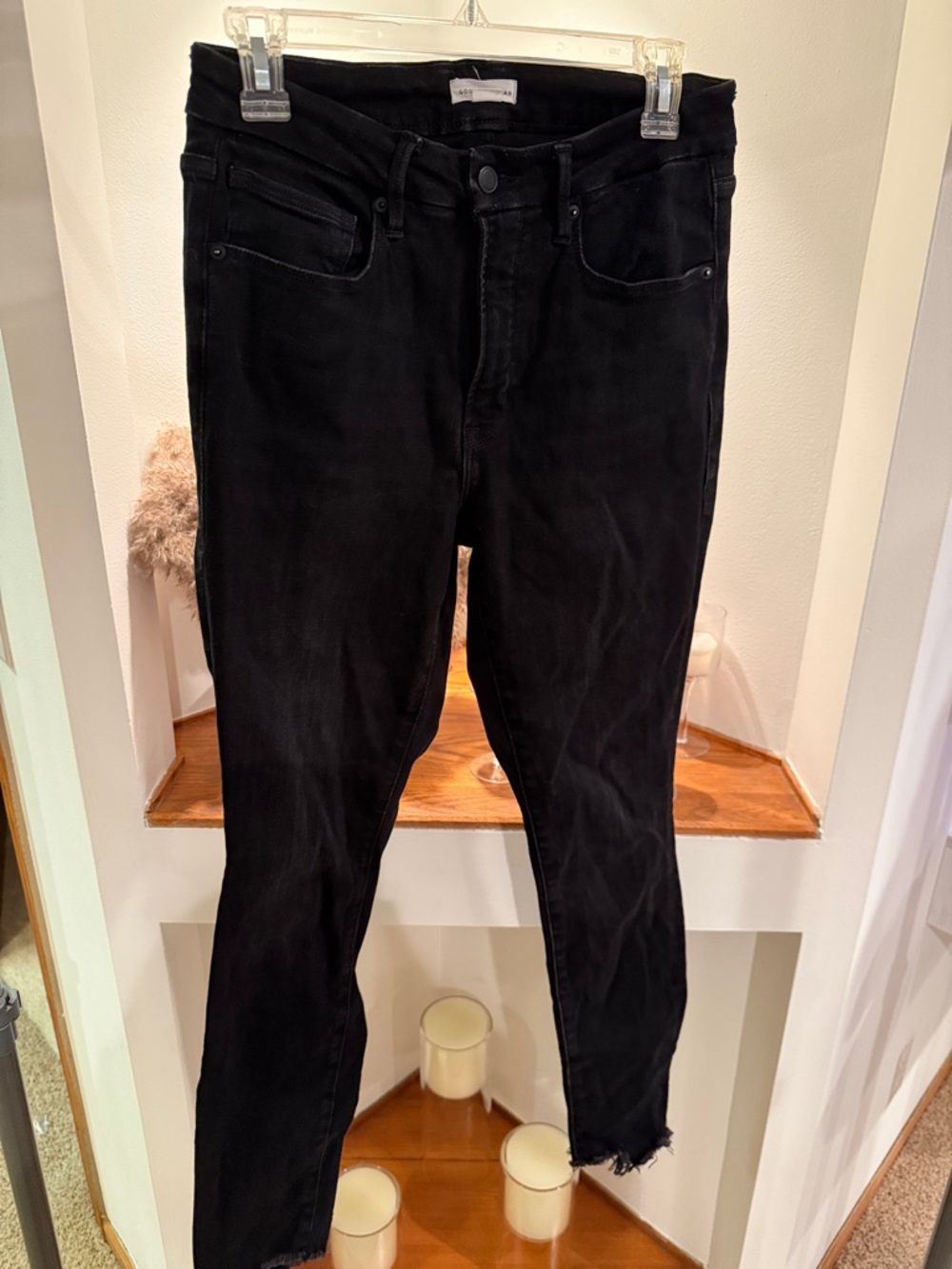 Good American Black High-Rise Skinny Jeans